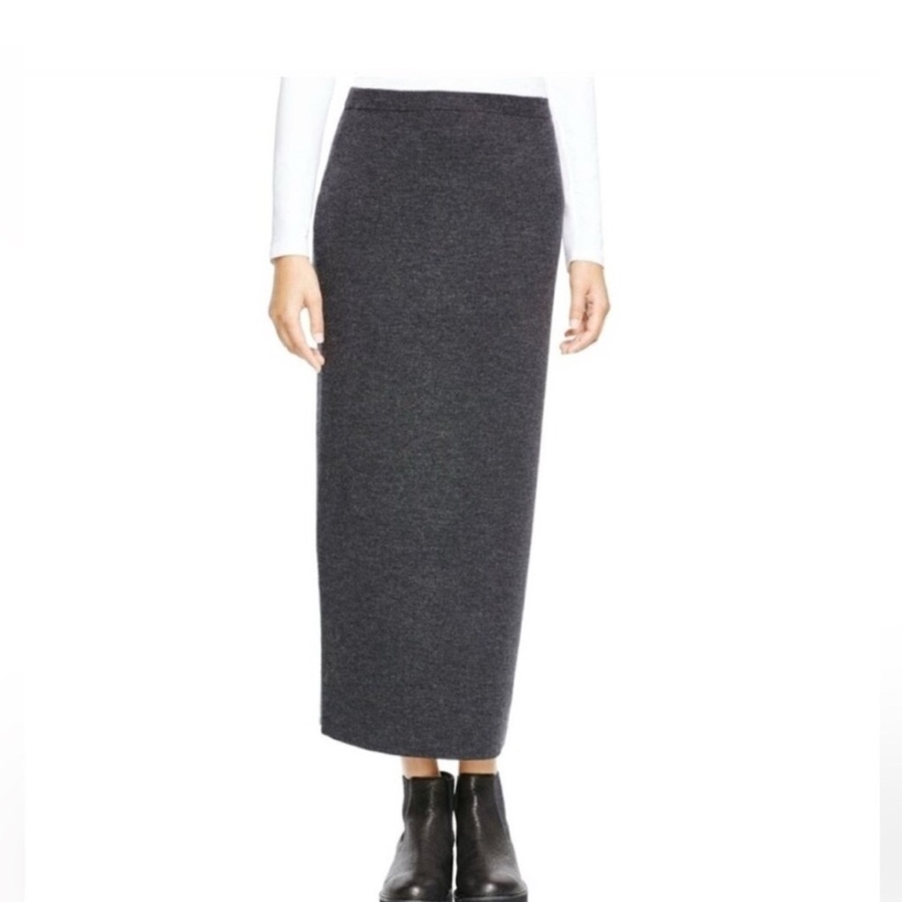 Eileen Fisher Dark Gray Maxi Skirt Merino Wool